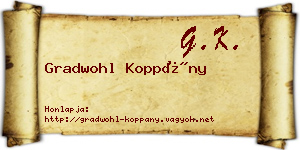 Gradwohl Koppány névjegykártya